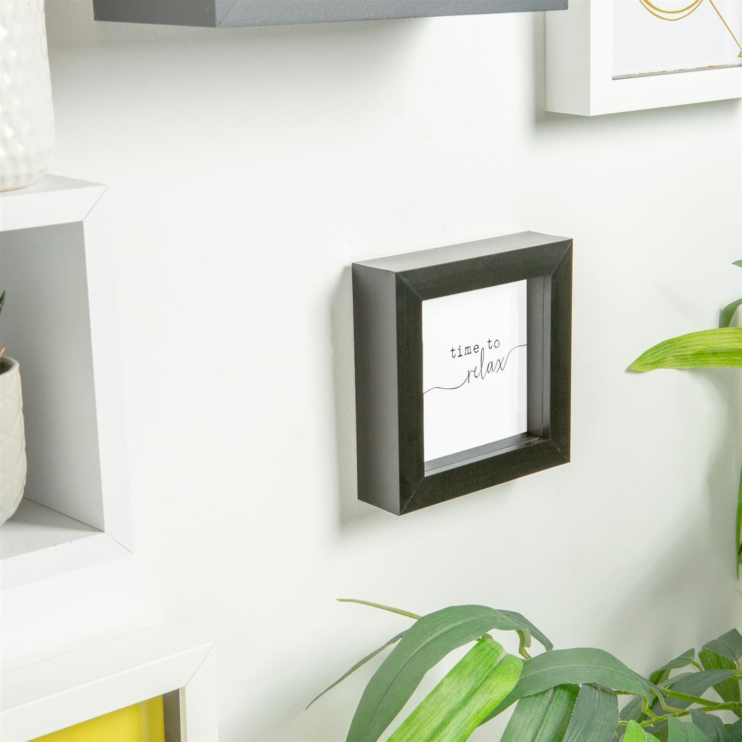 Nicola Spring 3D Shadow Box Photo Frames - 4 X 4" (10 X 10Cm) - Pack of 5 - Black 3D Photo Frame Picture Frame Box Small Square Display Case for Crafts, Keepsakes, Wedding, Graduation image number 4