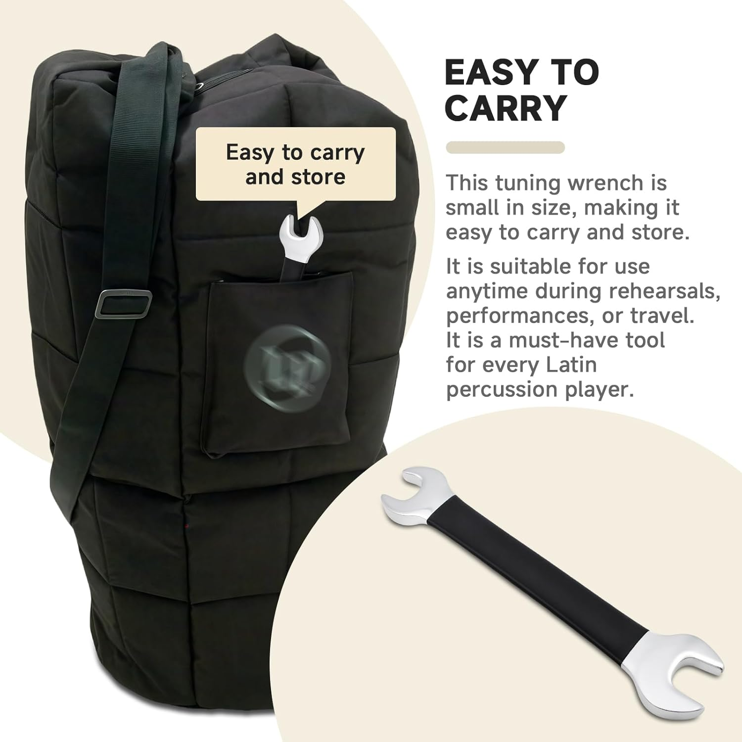 LP227A Latin Percussion Tuning Wrench, Suitable for LP Brand Congas, Bongos, Timbales and Other Latin Percussion Instruments, Double-Ended, Size 1/2 Inch and 9/16 Inch image number 4