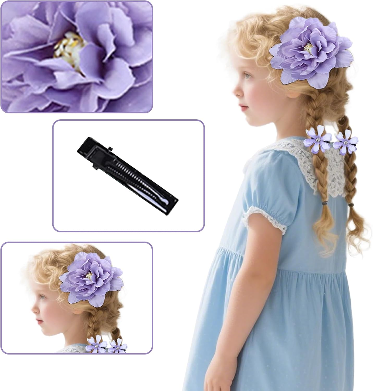 Pack of 21 Flower Hair Clips, 3D Flowers Colourful Flowers Hair Clips for Women, Artificial Flower Hair Clip, Hair Clip, Ideal for Wedding and Party