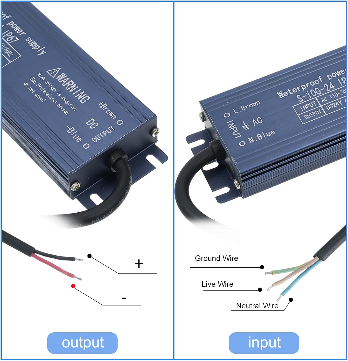 IP67 Driver Switch Power Supply Transformer Adapter AC -240V to DC 24V 120W Constant Voltage Output for Strip Light Lightbox Sign D image number 3
