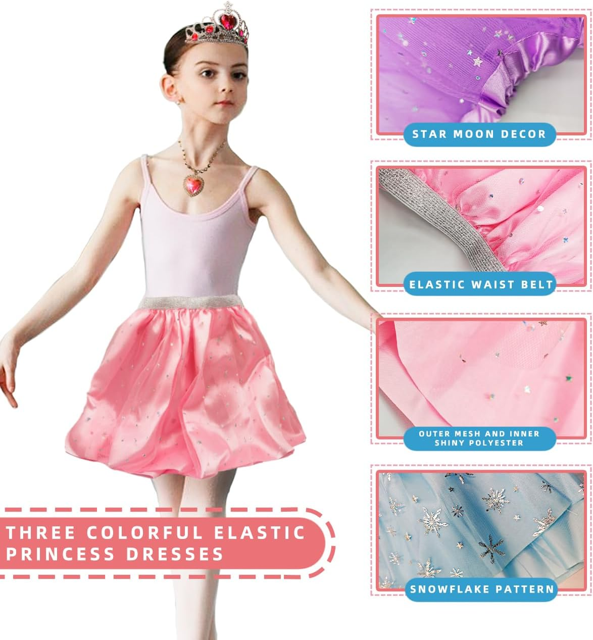 Princess Dress-Up Toys and Jewelry Set &ndash; Colorful Costumes with Skirts, Shoes, Crowns, and Accessories for Girls Ages 3-6, Perfect for Role Play and Dress-Up Fun image number 1