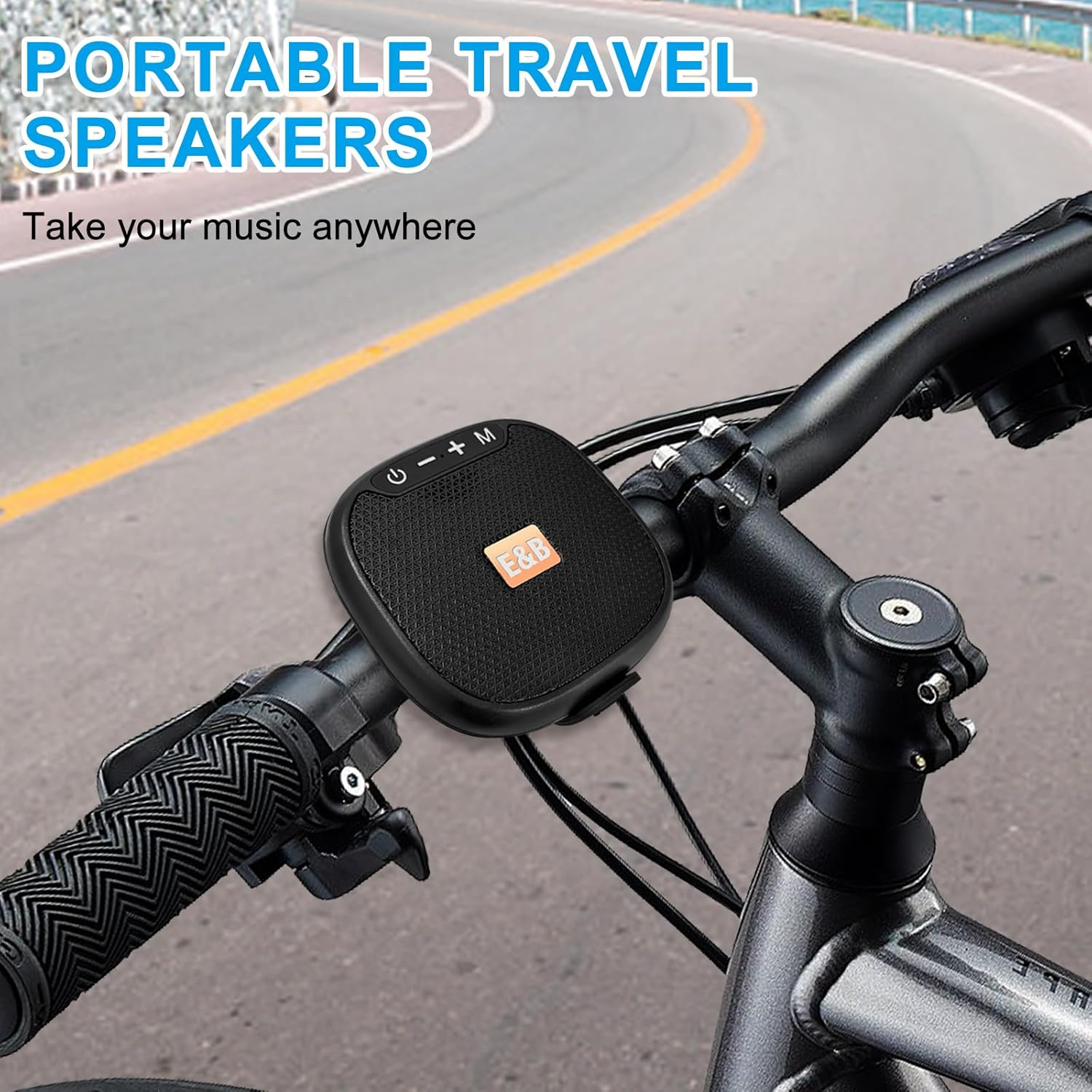 Enbiawit Portable Bluetooth Speaker for Bike, Mini Outdoor Travel Speakers, Wireless Traveling Bicycle Speakers, Integrated Design Bicycle Speaker with Loud Sound for Riding, TWS image number 3