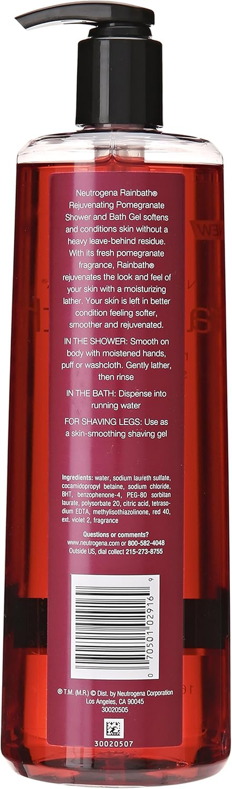 Neutrogena Rainbath Multi-Pack of 3, 1 Original Formula, 1 Pomegranate and 1 Pear & Green Tea, 16 Fl Oz Bottles image number 1