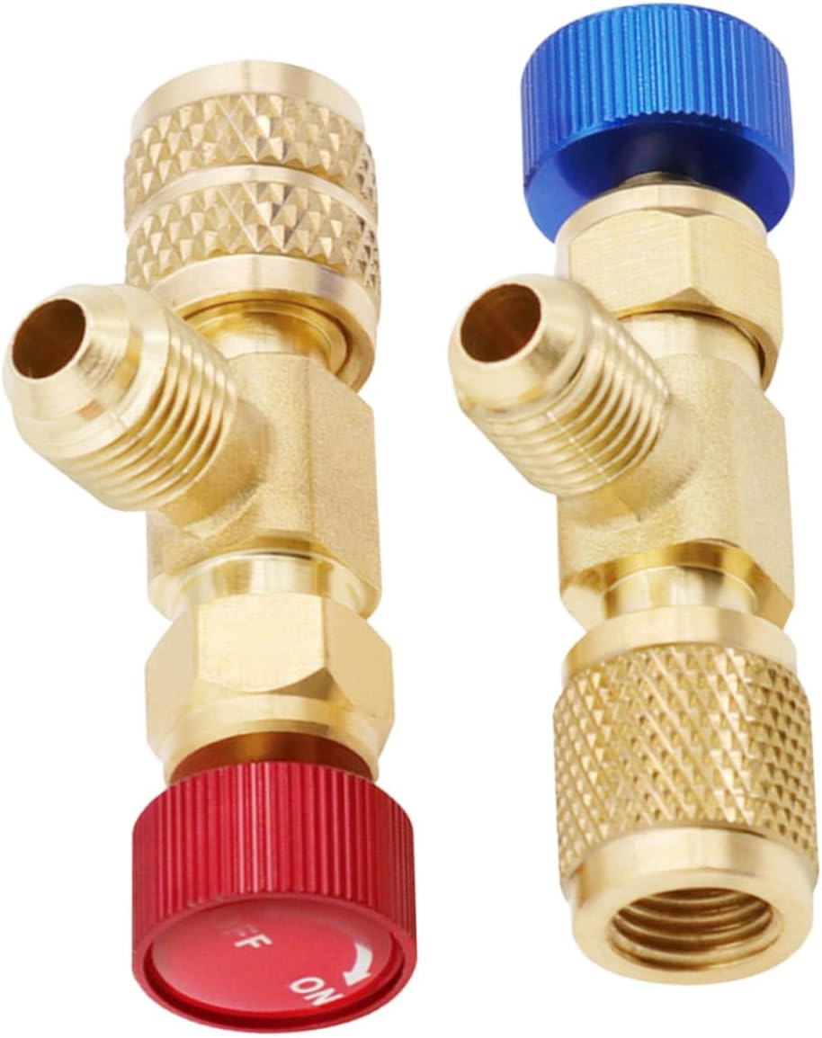 Iplusmile 4Pcs Refrigerant Charging Valve Safety Valve for Air Conditioning Copper Material for Refrigerator Charge