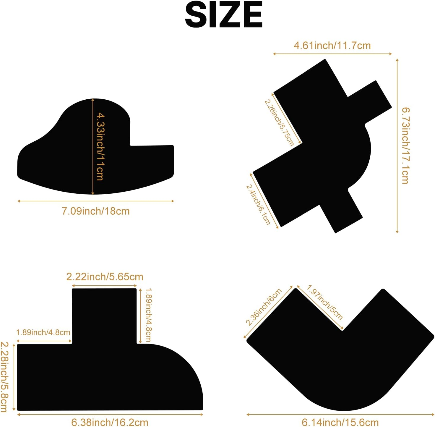 4 Shapes Enhancement Barber Card for Hair Cutting,Enhancements Barber Spray Hairline Card,Beard Shaping Tool,Design Tool Set(4 Pack) image number 4