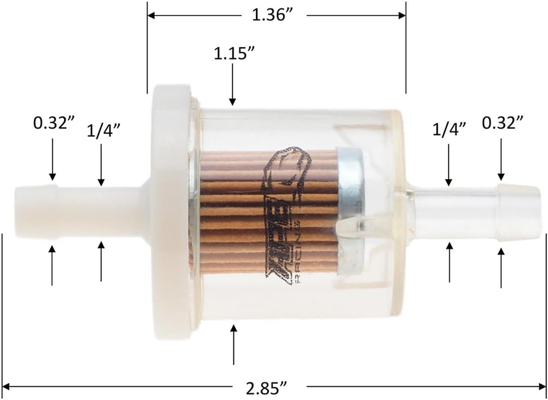 Inline Fuel Filter Universal Fuel Filters for Small Engine Motorcycle Lawn Mower (Pack of 2) Replace 691035 49019-0027 AM108356