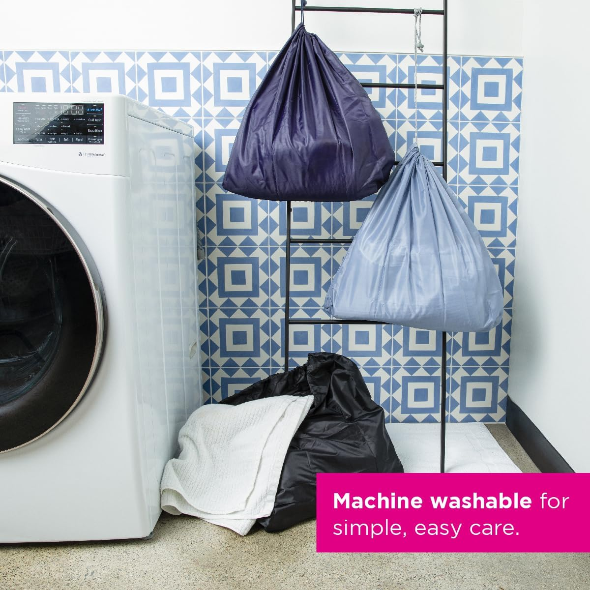 Miamica Expandable Laundry Bag, Grey/Gold image number 4