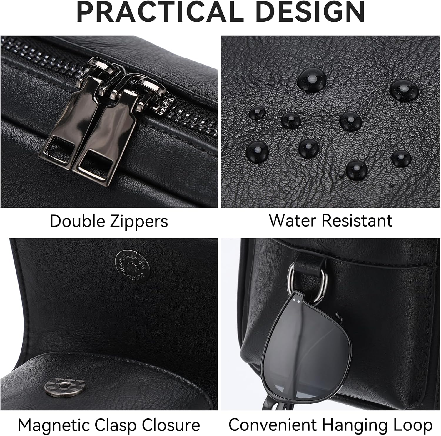 VASCHY Messenger Bag for Men, Vintage Small Vegan Leather Crossbody Handbag Shoulder Sling Side Bag for Casual, Work