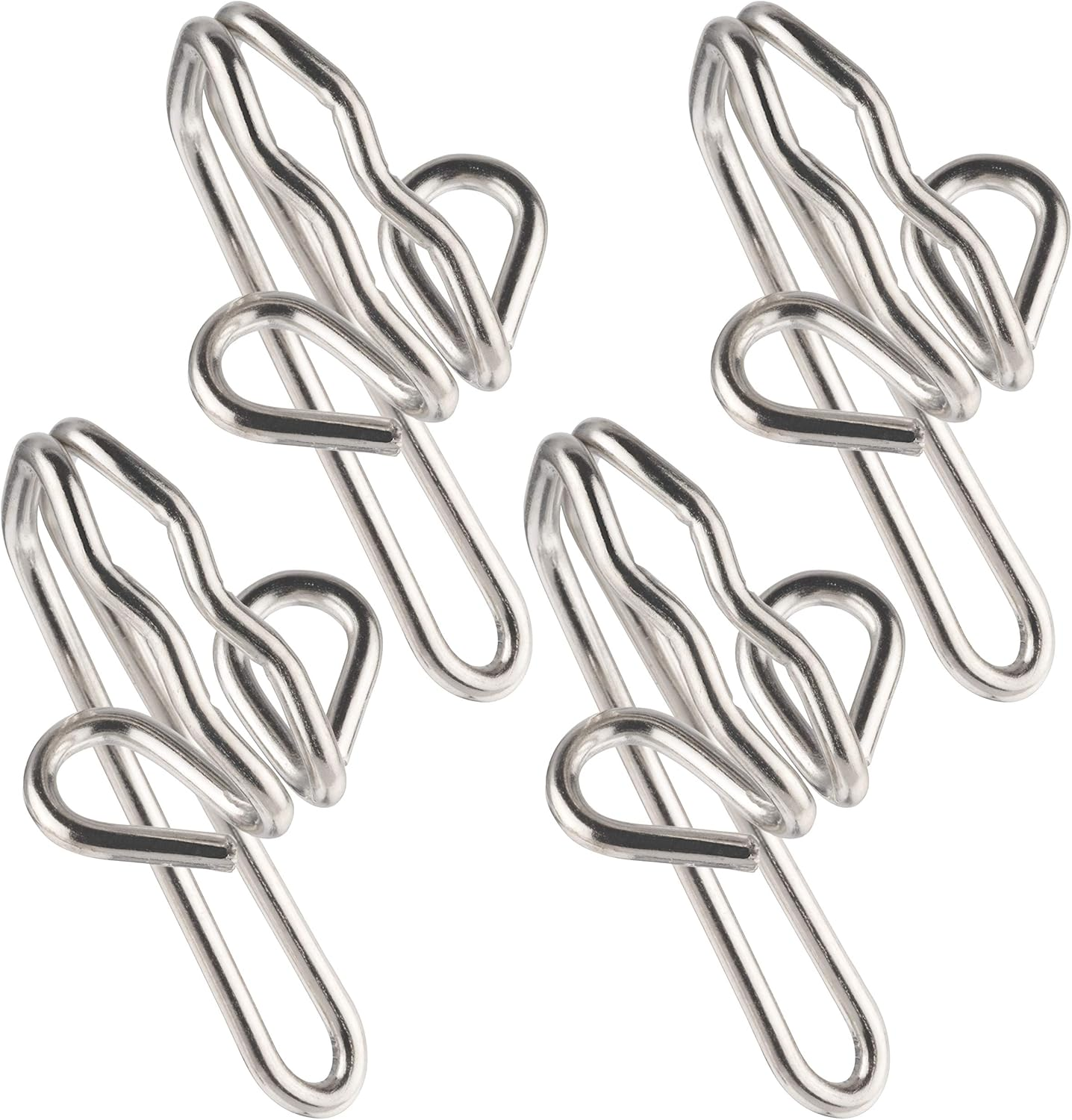 50 X Heavy Duty Zinc Metal Pin Hooks Pencil Pleat and Heavy Weight Curtains Drapery Pinch Pleat - (34Mm X 19Mm Approx) image number 3