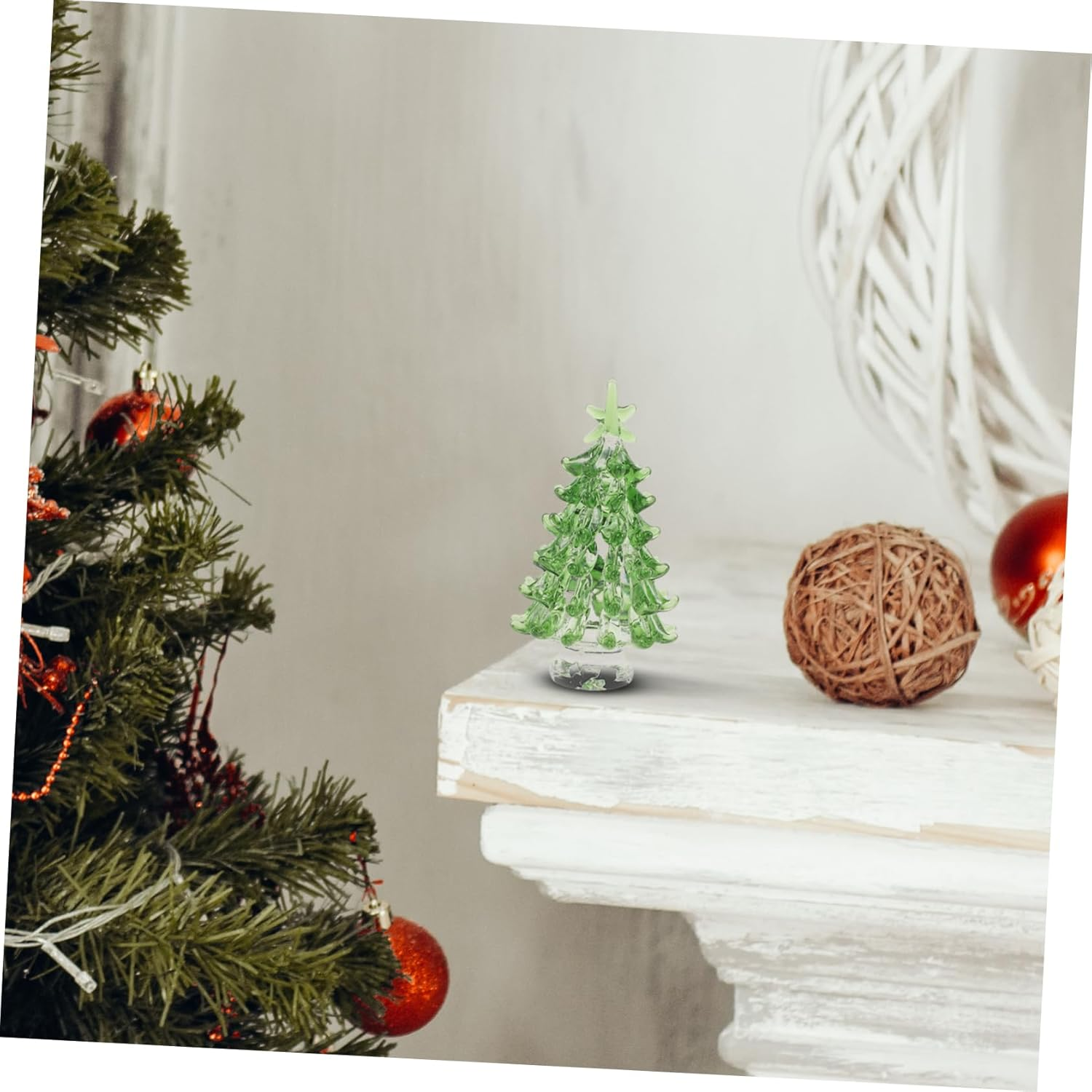 Green Mini Crystal Xmas Tree Desktop Christmas Tree Ornament Festive Decor image number 1