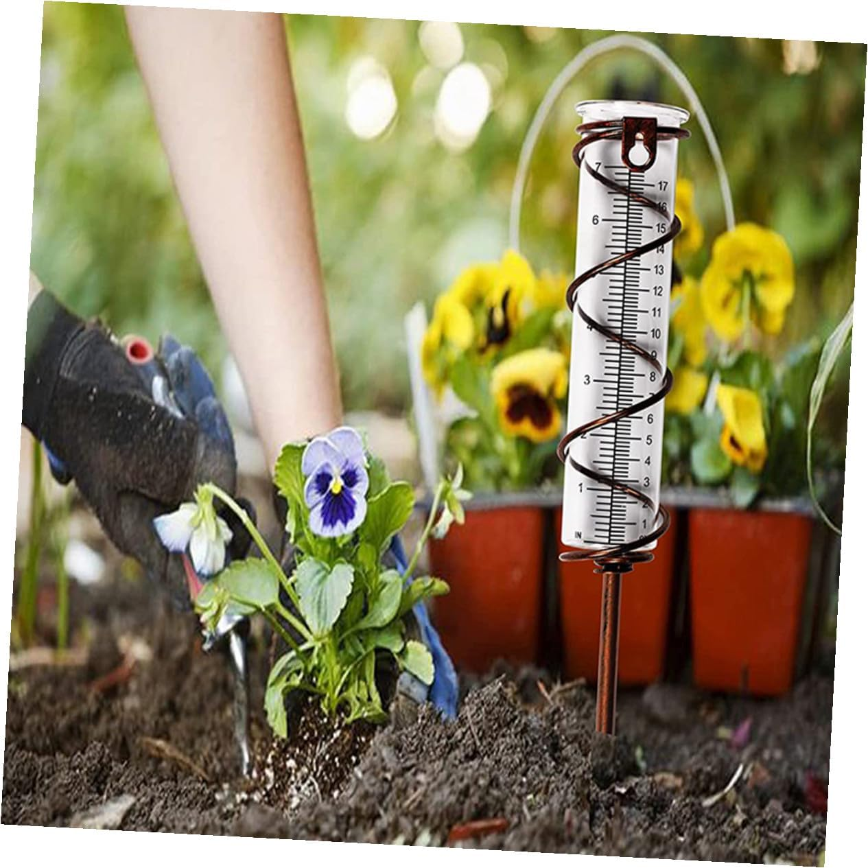 4Pcs Professional Glass Rain Gauge Tubes Replacement with Clear Scale Measuring Cylinders for Accurate Outdoor Rainfall Measurement in Garden and Lawn image number 4