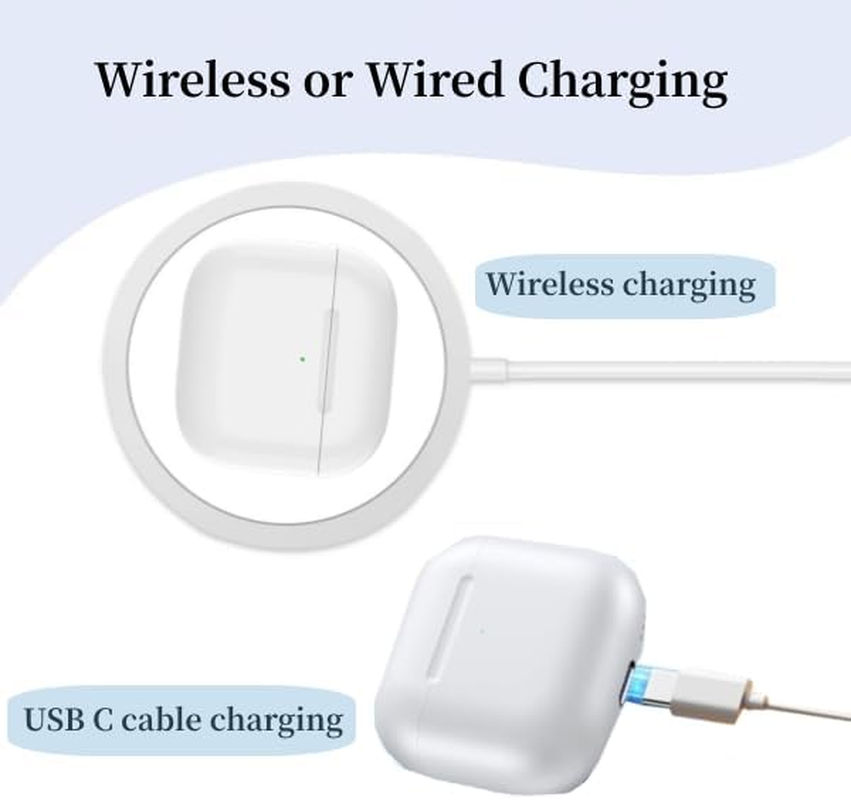 Charging Case Replacement Compatible for Airpods 4Th Generation with Wireless Charging Bluetooth Pairing Sync Button