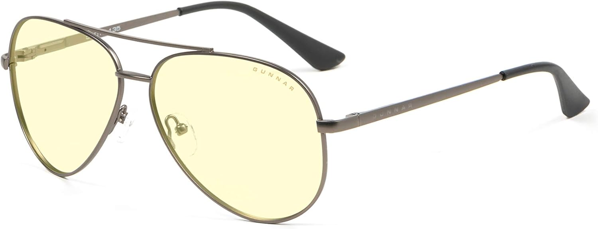 Gaming Glasses Blue Light Blocking Glasses Maverick/Gunmetal by Gunnar 65% Blue Light Protection, Gunmetal, Fit : Medium - Clear Lens image number 2