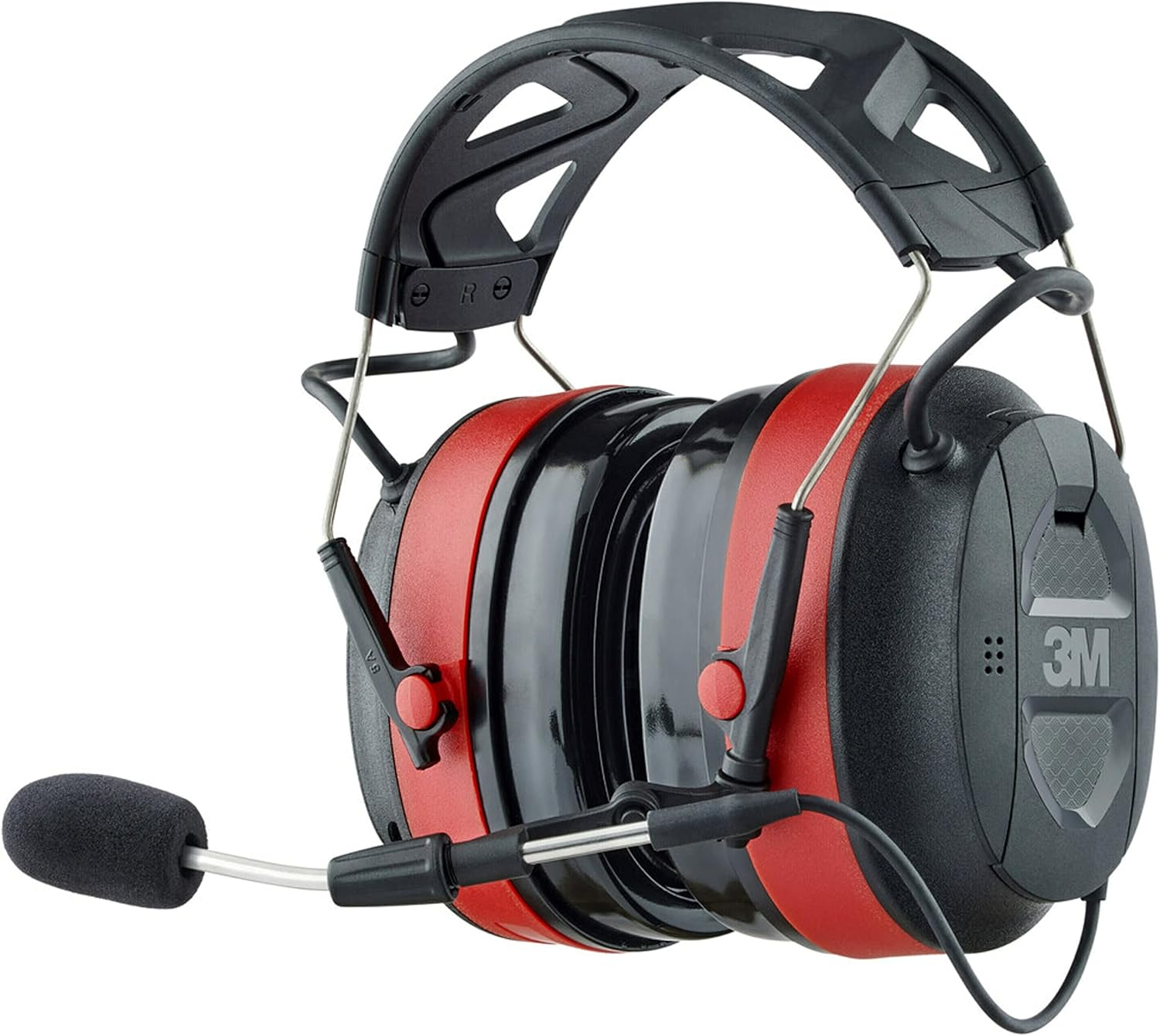 3M Pro-Comms Electronic Hearing Protection with Bluetooth Wireless Technology and External Microphones, Bluetooth Headphones, NRR 26 Db,Black/Red image number 4