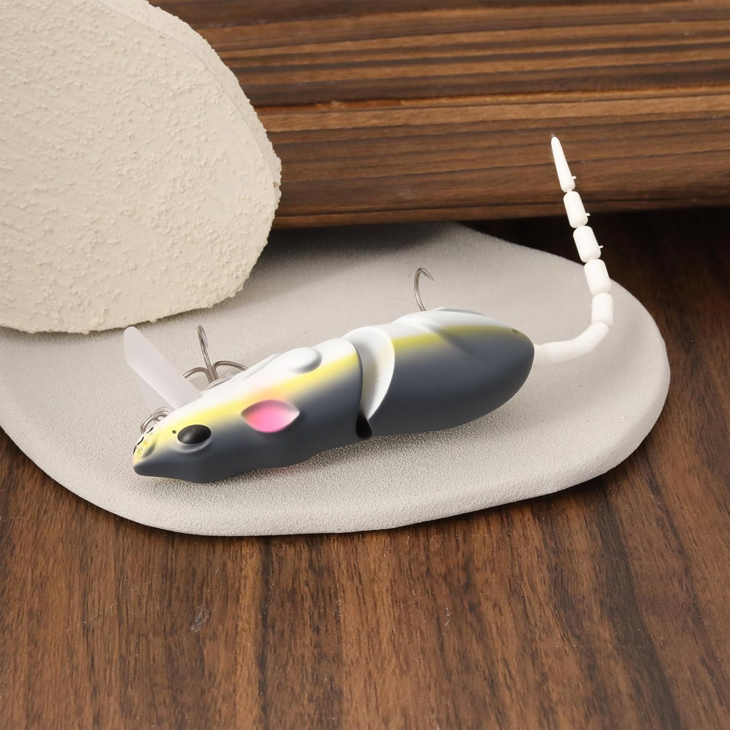 Emagtech 2Pcs Rat Mouse Swimbait 15G 15.5Cm Topwater Jointed Crankbait for Predator Fish Pike Fishing image number 1