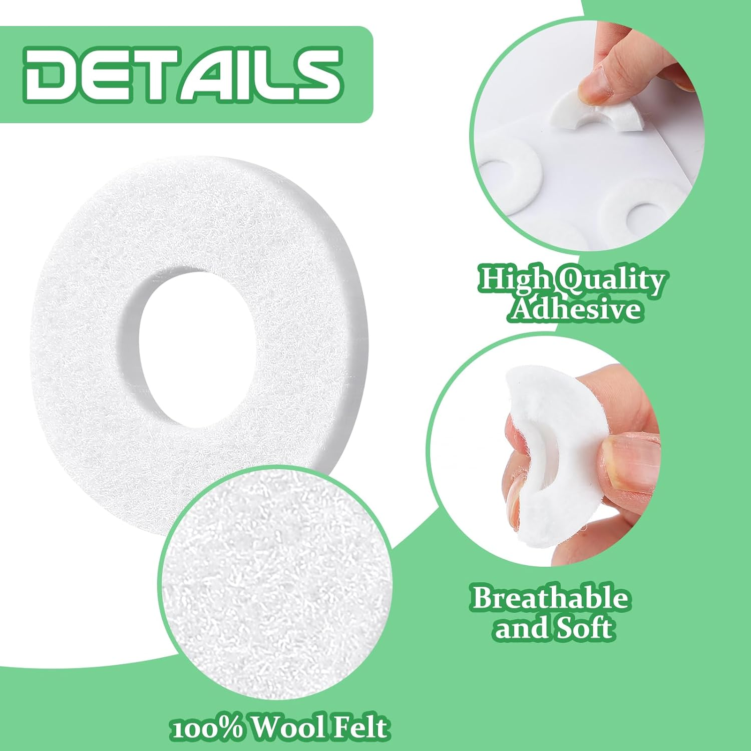 Nuanchu 36 Pcs Callus Cushions Callus Pads for Bottom of Foot round Corn Cushions Pads for Feet Soft Adhesive Felt Corn Pads for Ball and Side of Foot, Pain Relief from Shoe image number 4