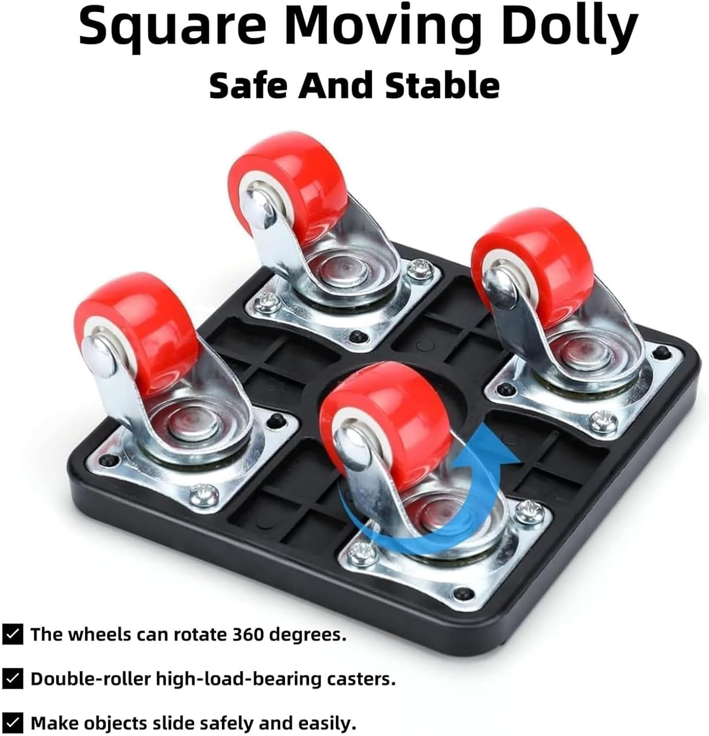 Minexiaojia Furniture Dolly, Furniture Movers with 4 Wheels, Anti-Slip Groove Design Moving Dolly for Heavy Objects with Legs, 1500Lbs Capacity Lift Mover Tool Set for Moving Piano,Home Appliances image number 3