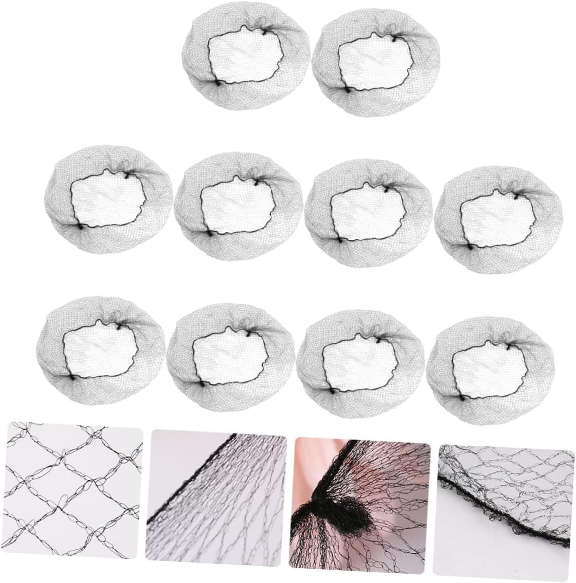 Mikinona 100Pcs Hair Net Bulk Jewelry Bulk Food Hair Nets for Women Invisible Wig S Invisible S Nylon Black Elastic Mesh Bun Bun Cover Dress-Up Accessories