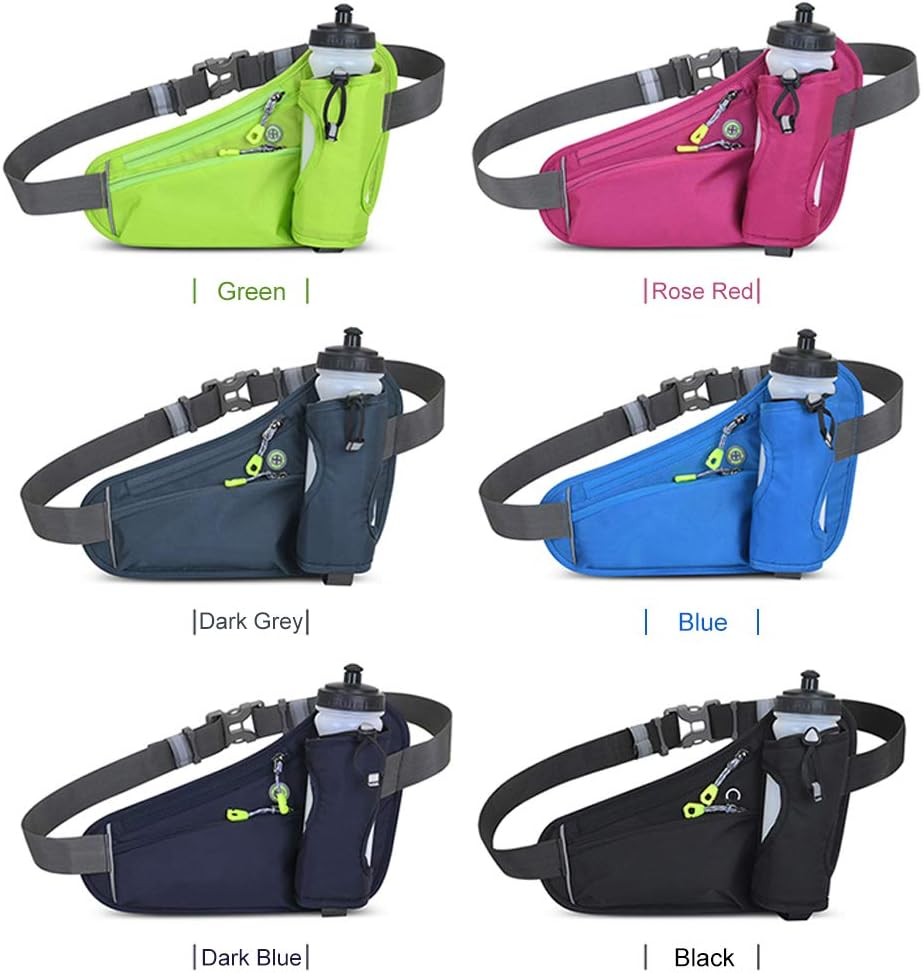 ZIEM Sports Hydration Belt Bag Running Belt Waist Pack Bum Bag with Water Bottle Holder for Men Women Running Cycling Hiking Walking - Blue image number 2
