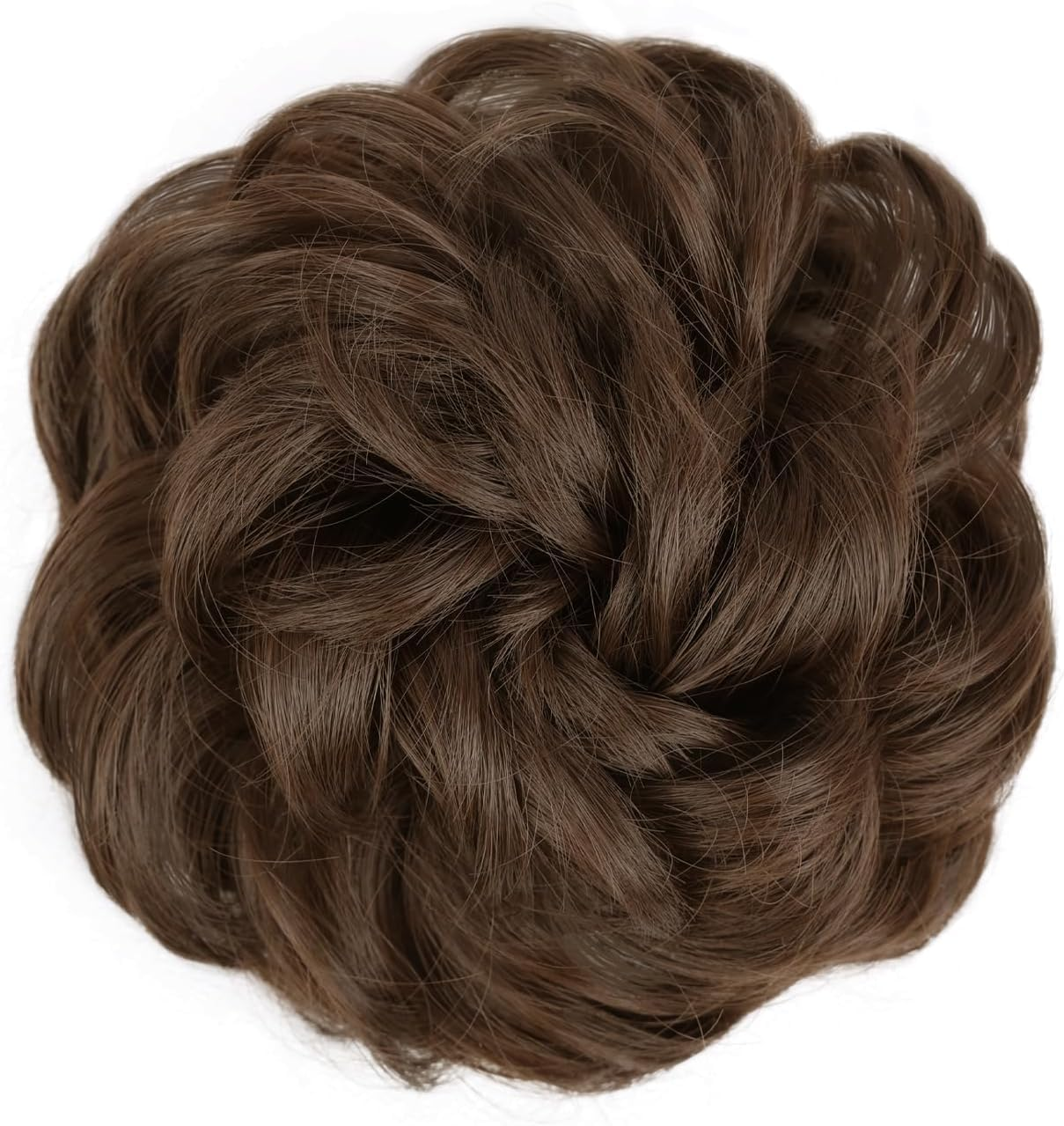 1PCS Messy Hair Bun Hair Scrunchies Extension Curly Wavy Messy Synthetic Chignon for Women Updo Hairpiece(Color:8#) image number 2