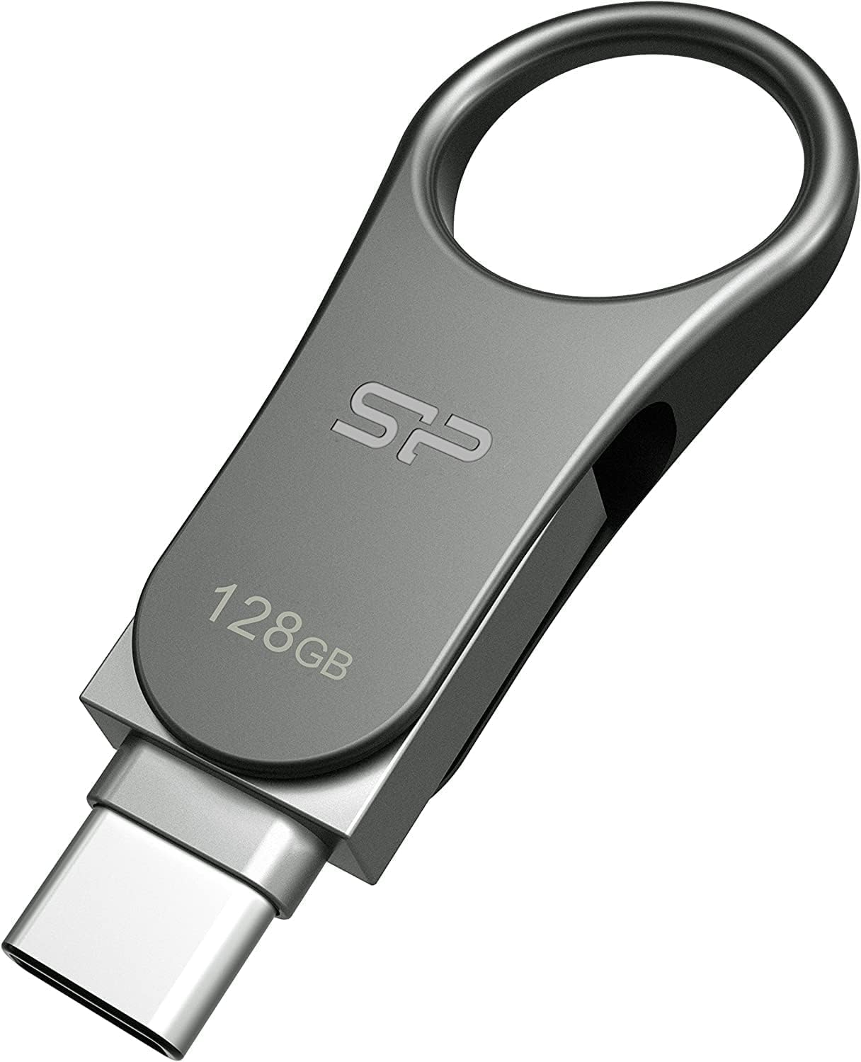 Silicon Power 128GB Dual USB-C USB-A Flash Drive, Metal Casing Dustproof Waterproof Design with Keychain Hole Key Ring, USB 3.2 Gen 1 USB 3.0 OTG Type-C Type-A, Thumb Drive Pen Drive Memory Stick, Mobile C80 Series image number 6