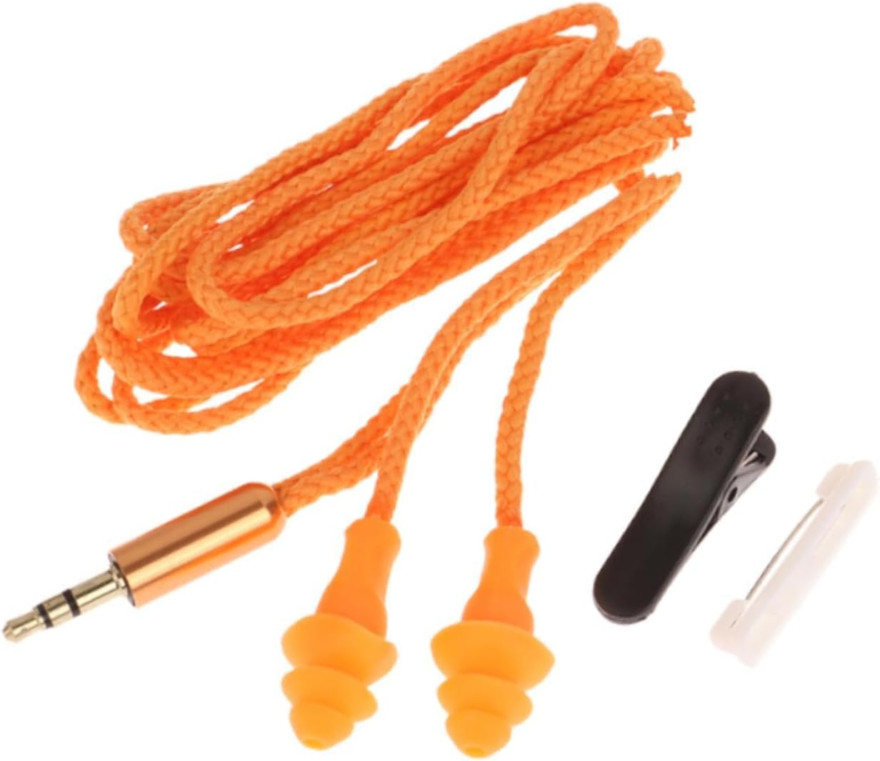 Eigell Ear Plug Headphones Work Earbuds Hearing Protection with Clear Sound Earplugs 3.5Mm Earphones for Sports Studying Concert, Yellow 70Cm