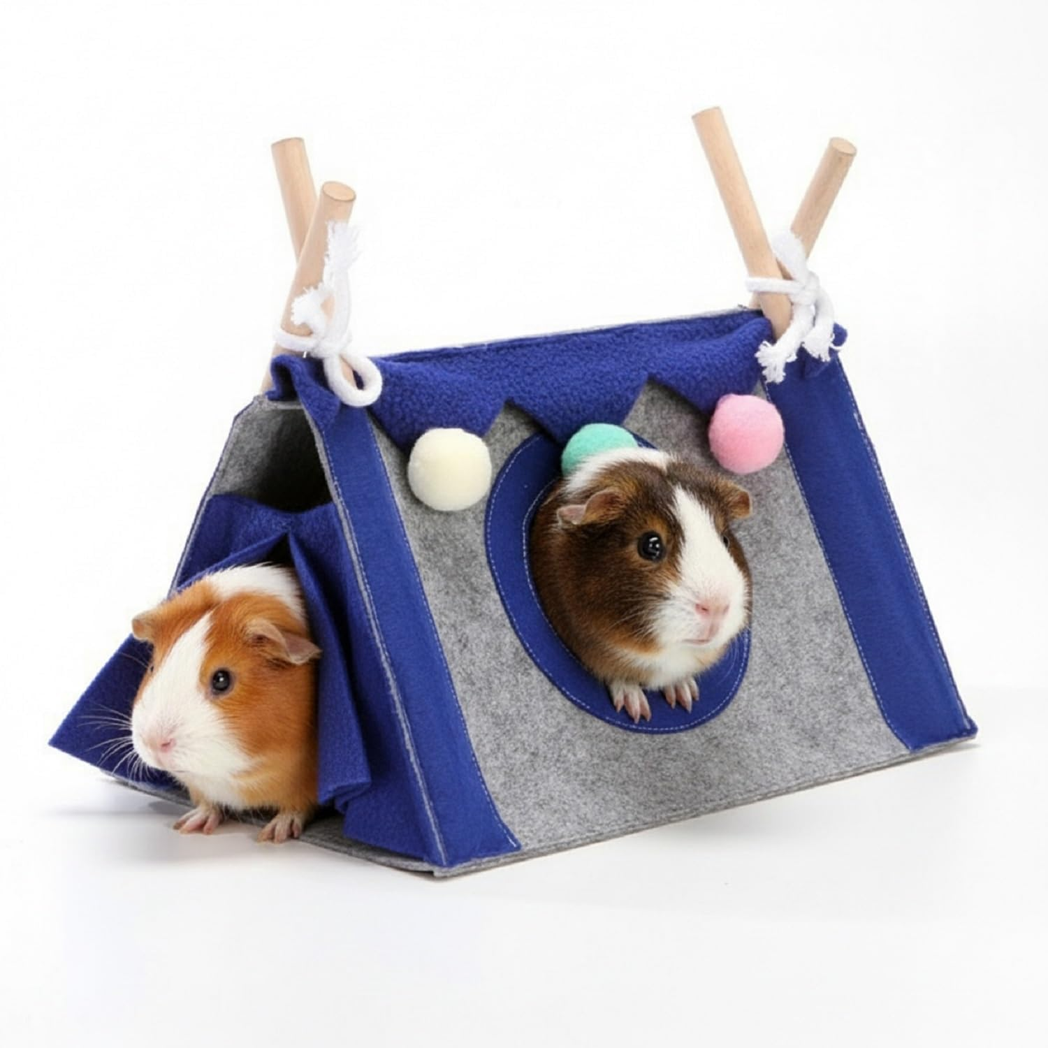 Guinea Pig Hideout Hamster Tent Set, Washable Hideaway Beds Hamster House Hut Nest for Small Pet Animal, Simple Installation, No Metal Fences, Suitable for Rabbits, Ferrets, and Chinchillas (Green)