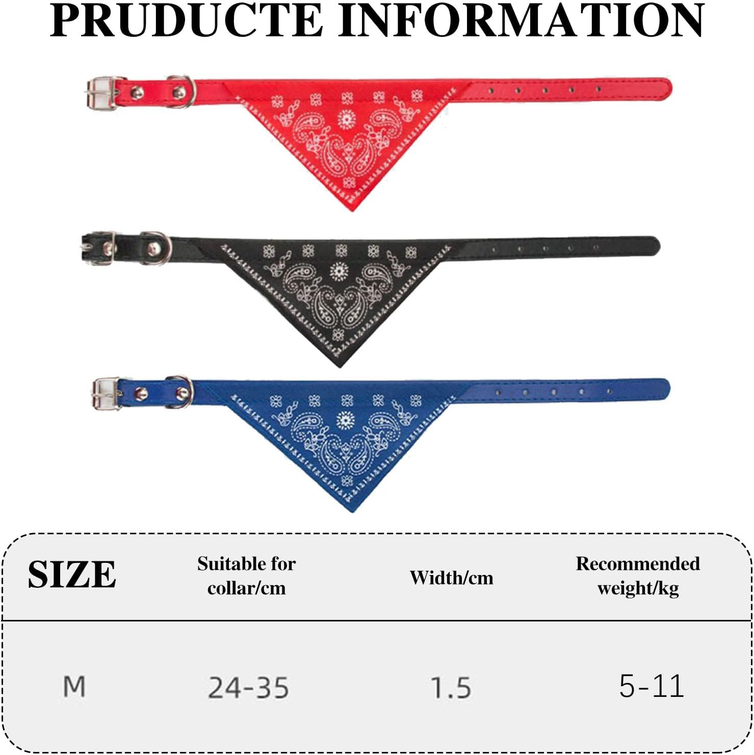 Pack of 4 Dog Bandanas Collar with Adjustable Straps, Pet Triangle Bib, Pet Saliva Cloth, Dog Bandana Headscarves, Triangular Scarf Dog Bandana, for Small, Medium Dogs and Cats, M image number 6