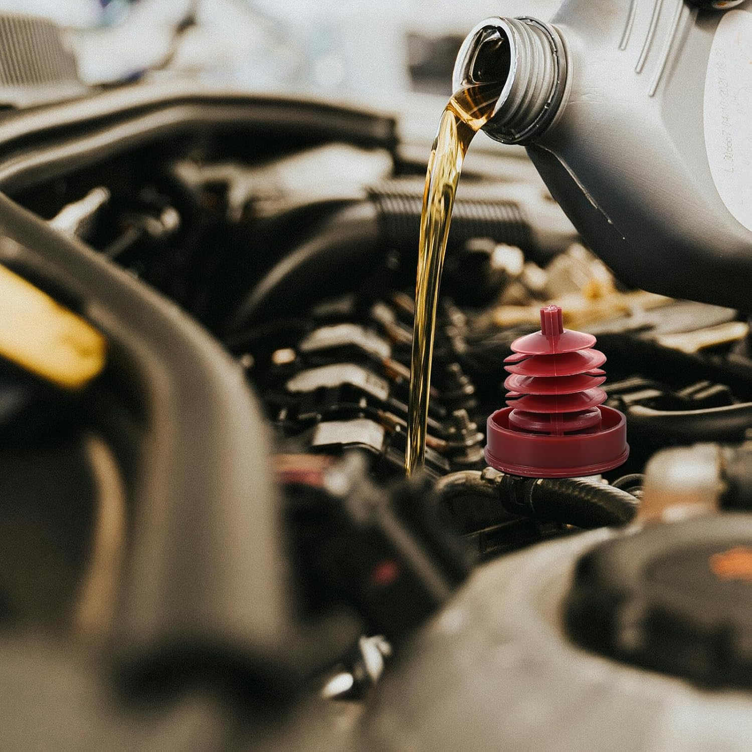 CVUTOVO 2Pcs Power Steering Reservoir Caps Compatible with Honda Civic Odyssey Crv Replacement Pump Plugs Wear-Resistant Auto Reservoir Covers image number 3