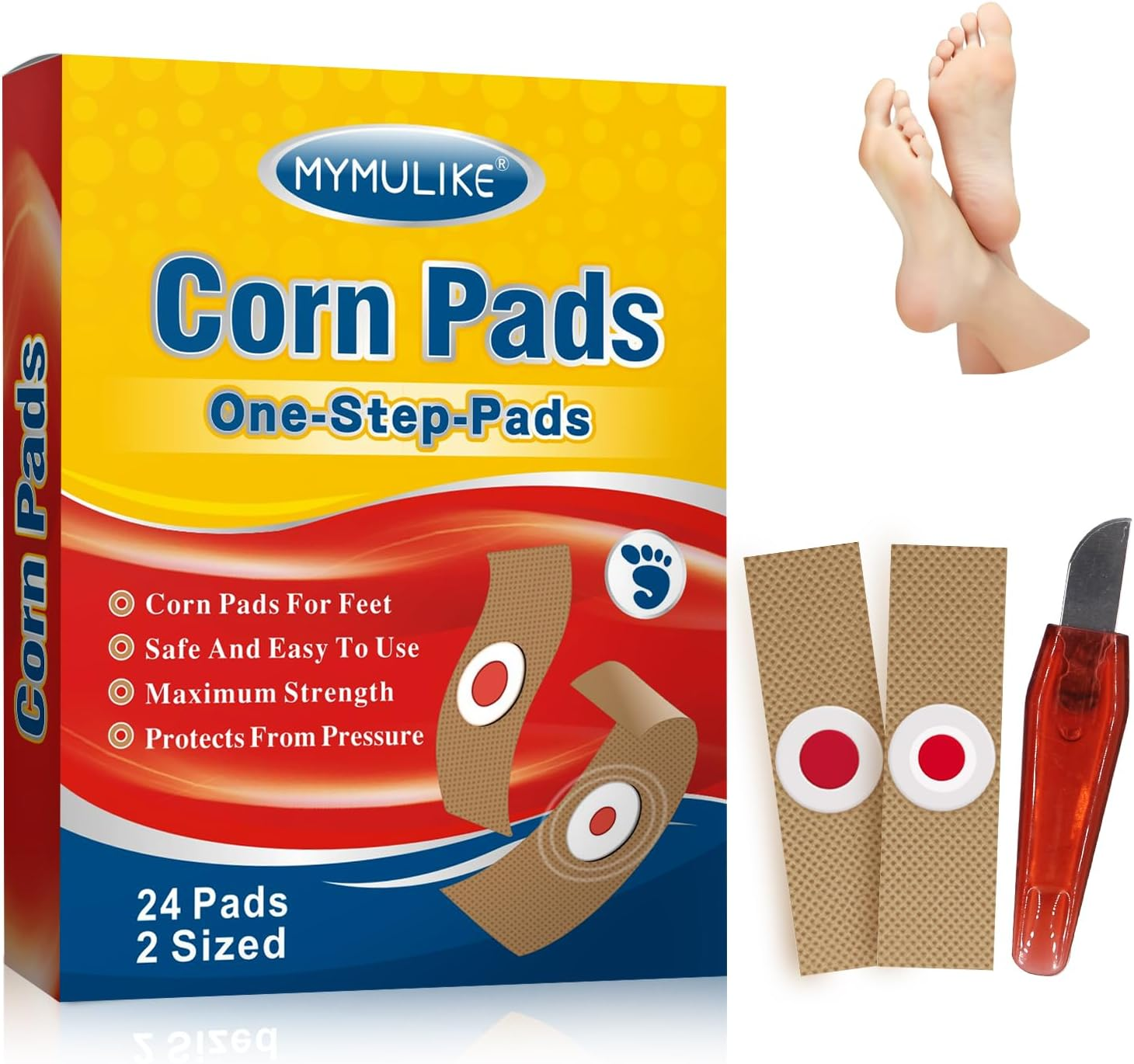 MYMULIKE Corn Removers for Feet, 24 Pack - 12 Large and 12 Small Sizes image number 4