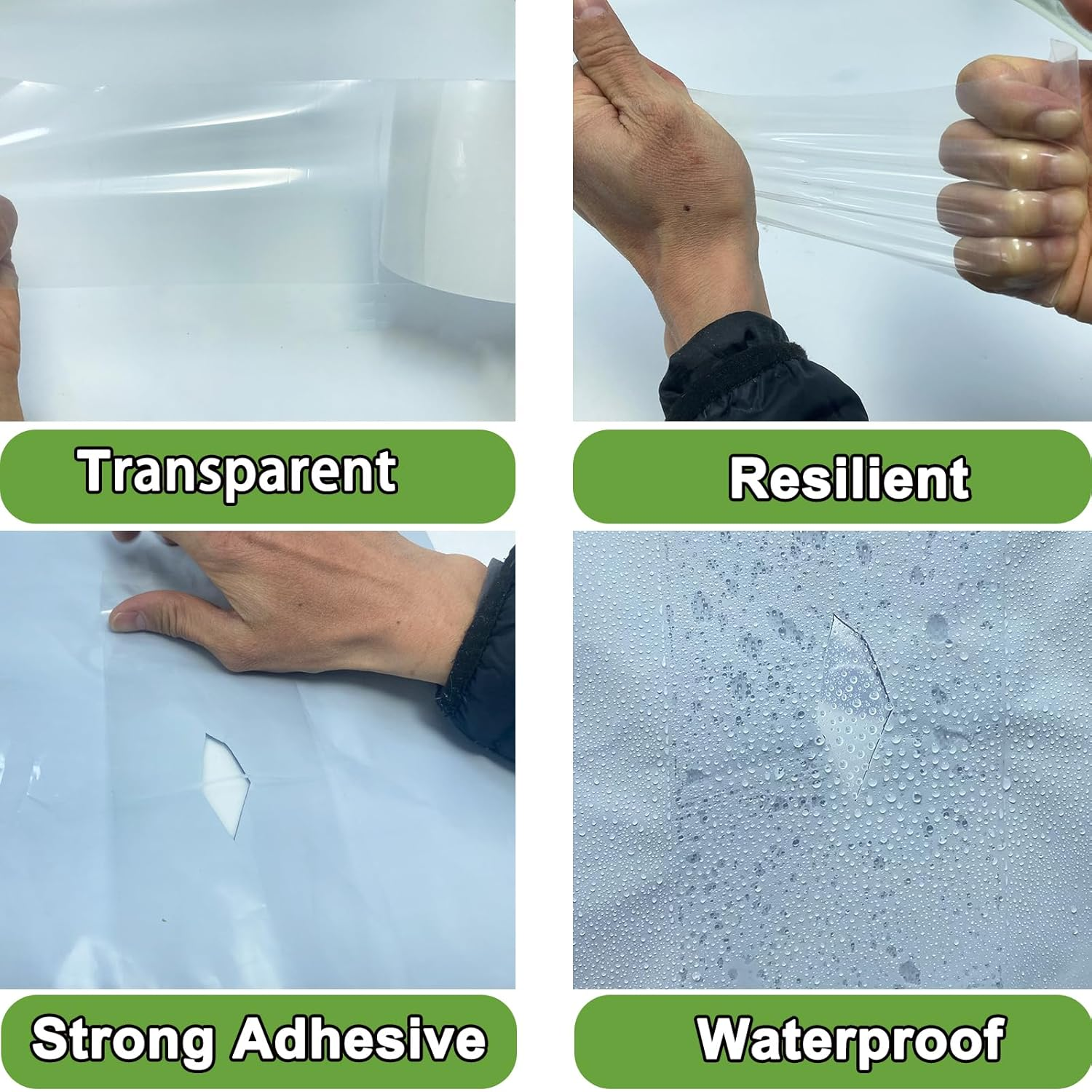 KAIHENG Greenhouse Repair Tape, 3.15INX 65.62FT Waterproof Clear Greenhouse Plastic Film Repair Tape, Heavy Duty UV Resistant Repair Tape for Greenhouse Plastic Sheeting Coverings image number 4