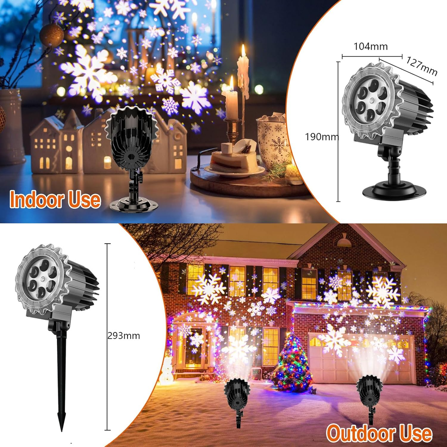 BYVCUI Christmas Projector Lights Outdoor Christmas Laser Lights Outdoor Christmas Laser Light Waterprooffor for Xmas Halloween Christmas Decorations, LED Holiday Xmas Holiday, Party, Wedding image number 5