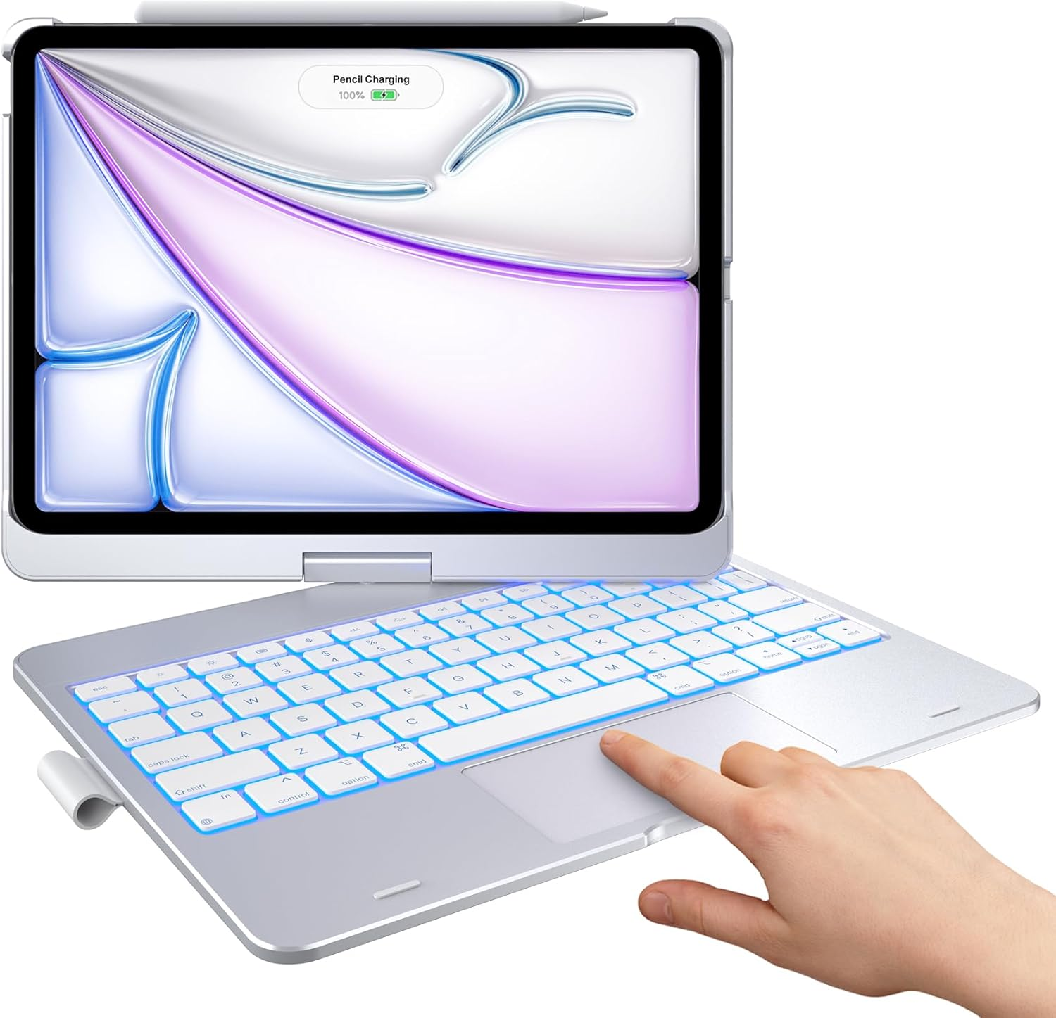 Typecase Touch Keyboard Case for Ipad Air 11-Inch (M3 2025 / M2 2024)& Ipad Pro 11(4Th/3Rd/2Nd/1St Gen):Multi-Touch Trackpad & 11 Colors Backlight&360&deg;Rotatable,Thin & Light for Ipad Air 5/4 Gen,Black