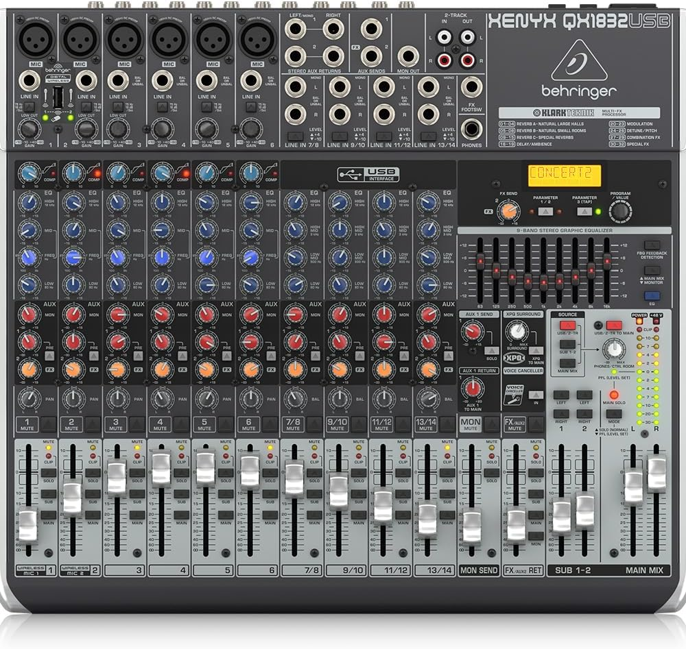 Behringer XENYX Q1204USB Q1204USB Behringer XENYX Q1204USB Premium 12-Input 2/2-Bus Mixer, Black image number 4