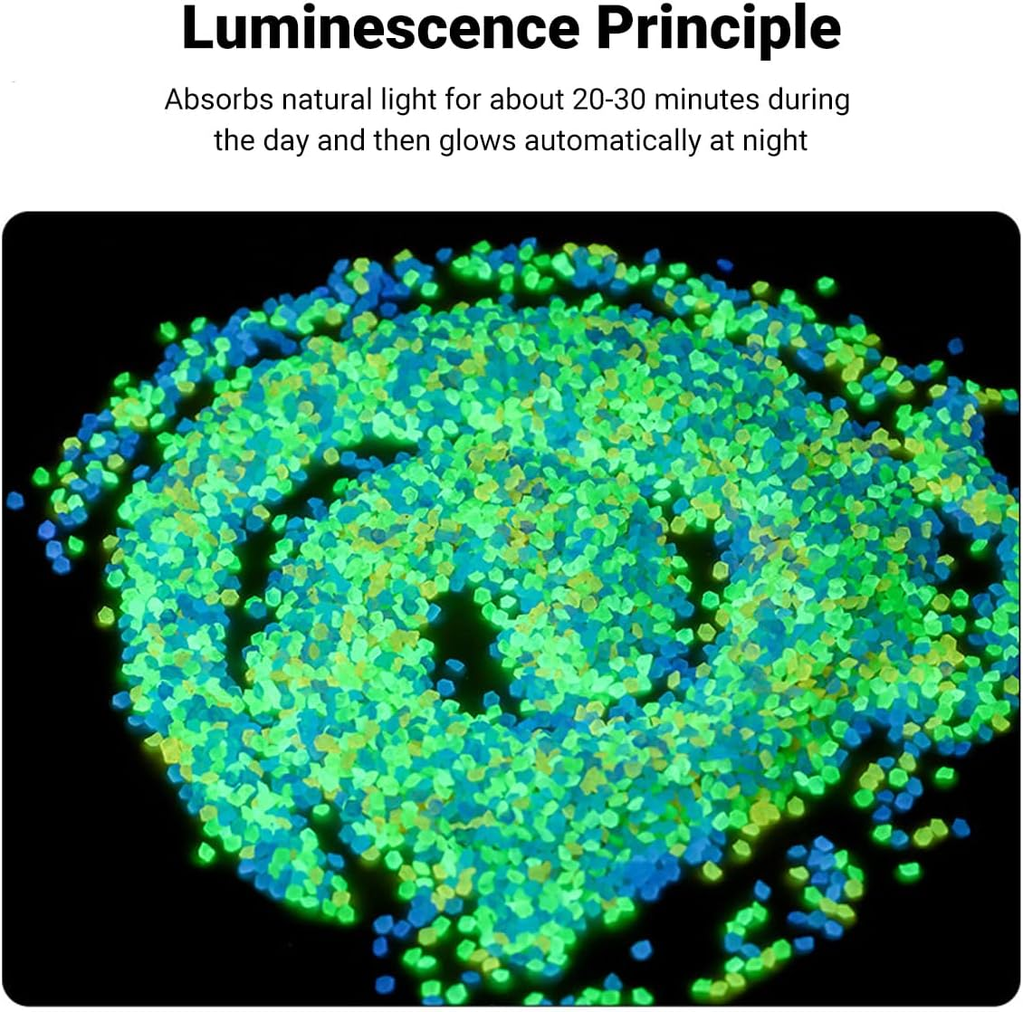 250G Pack Glow-In-The-Dark Luminous Sand Particles - Fluorescent Micro Landscape Gravel for Aquariums and Decorations, 3-5Mm, Natural Resin - Blue image number 7