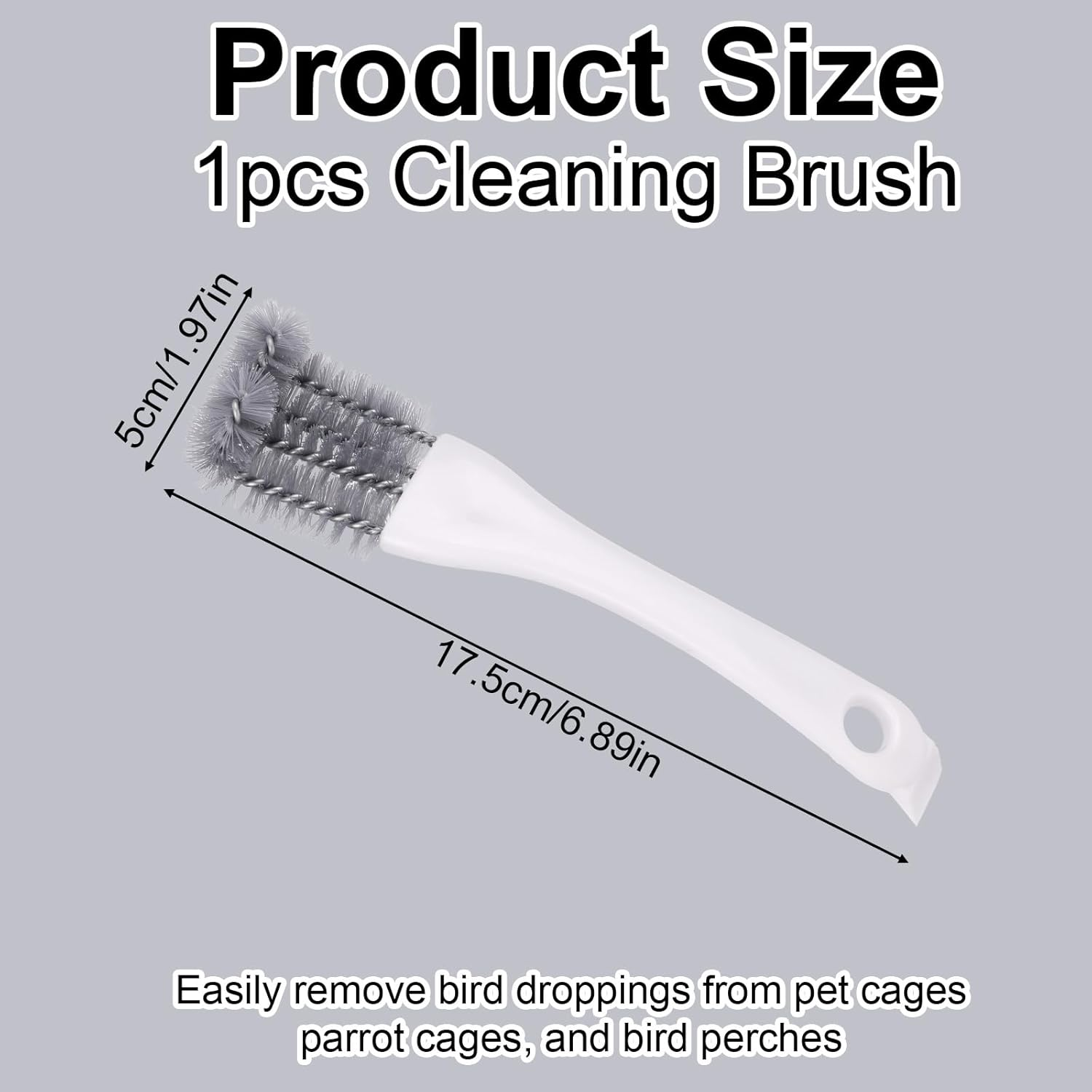 Bird Cage Cleaning Brush with Long Handle, Bird Cage Cleaner Durable Droppings Removal Tool for Pet Parrot Perches image number 1