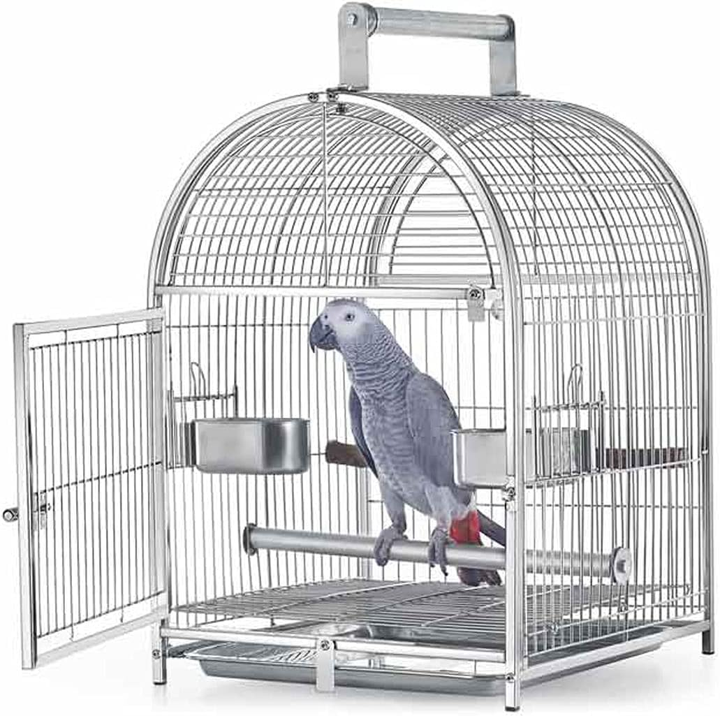 Indoor/Outdoor Aviary Bird Parrot Travel Cage Stainless Steel Bird Cage for Small Parrot Cockatiel Sun Parakeet/Lovebird/Canary Bird Cage Parakeet Cage image number 2