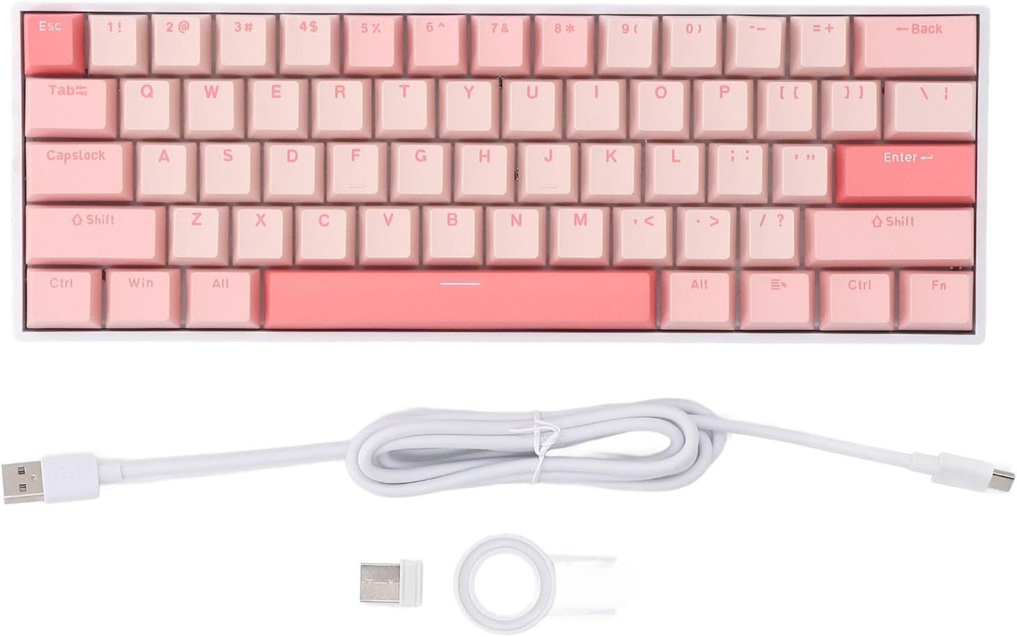 Diyeeni 61 Keys Wireless Gaming Keyboard 2.4G Bluetooth 3.0, RGB Type C Wired Mechanical Keyboard, 60% Layout Computer Keyboard, for Desktop and Laptop Computers image number 2