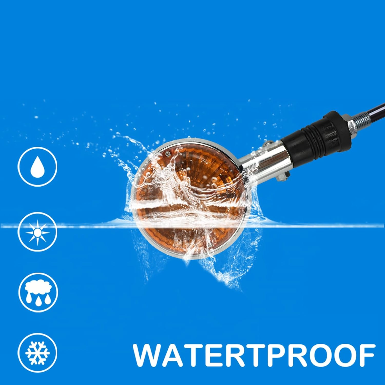 SPNUVR 2Pcs Motorcycle Turn Signals Light for Yamaha XV400 XV650 XV1100 XVS400 XVS650 XVS1100 Virago V MAX 1200 Star XVS 400 1100 Turn Lampbulb image number 1