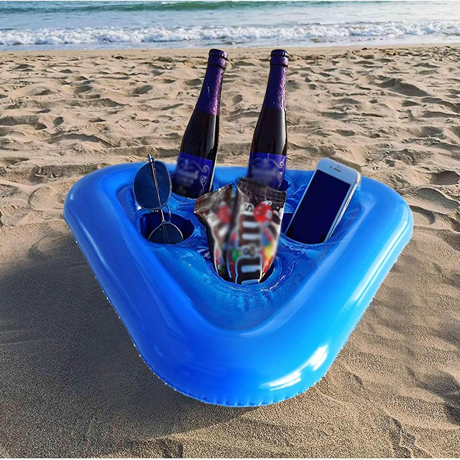 PVC Inflatable Triangle Six-Hole Cup Holder Water Drink Coaster Beer Cup Holder Party Throwing Props, 54Cm image number 6