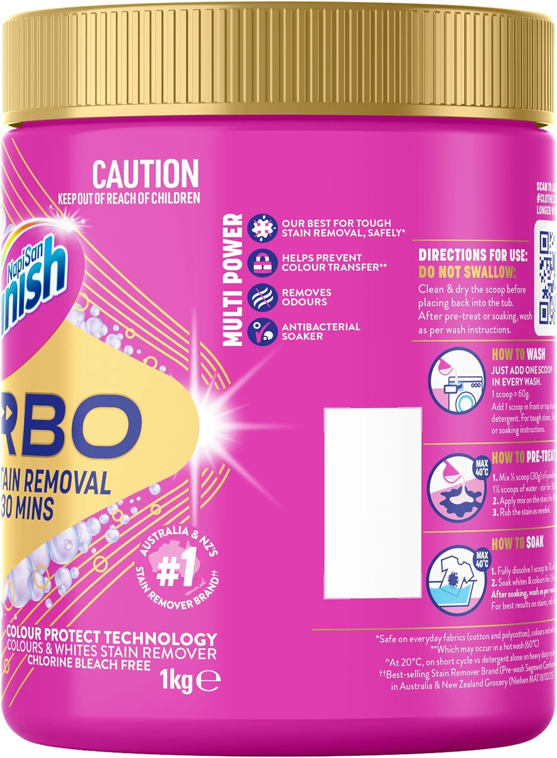 Vanish Napisan Gold Pro Turbo Oxi Action Stain Remover Powder 1Kg image number 3