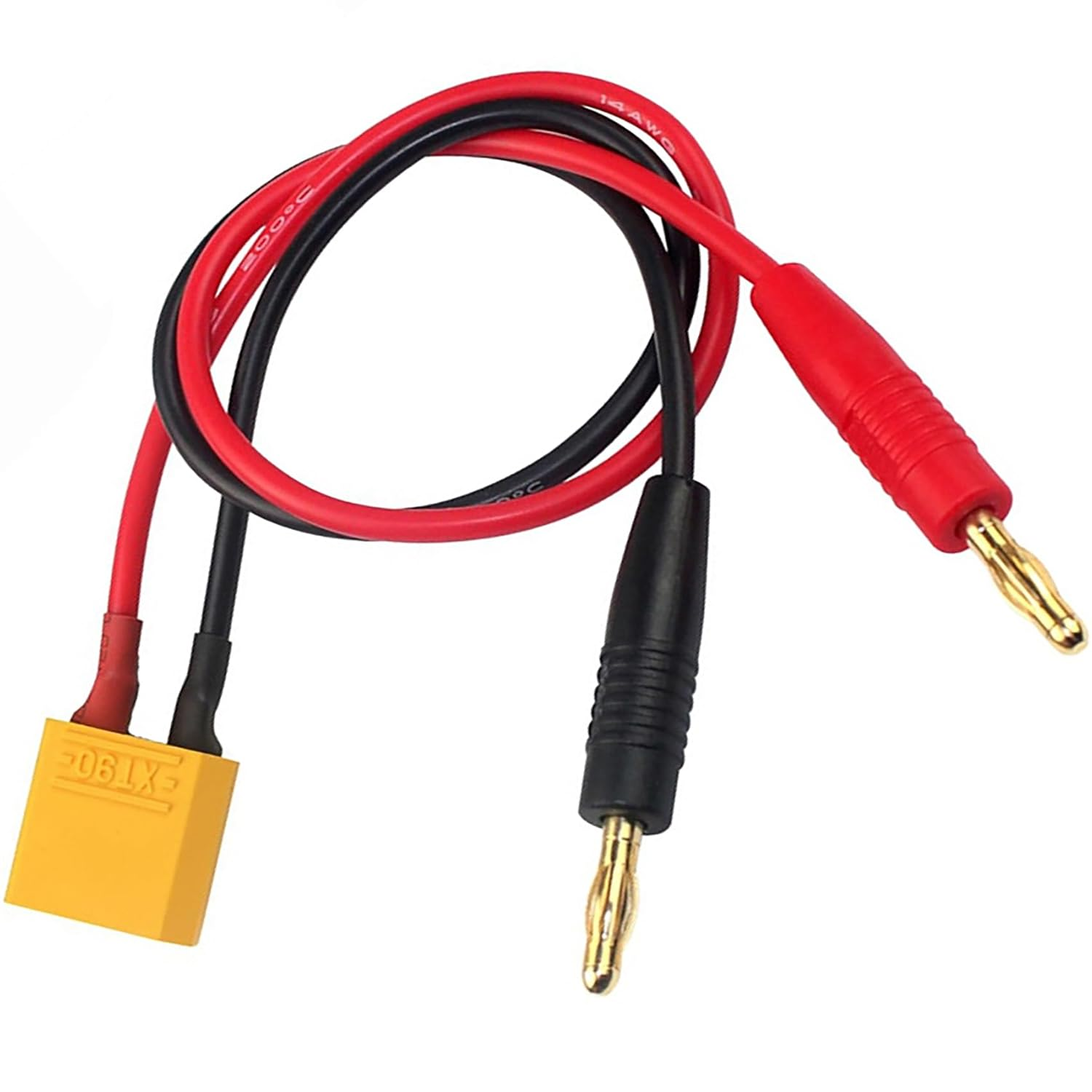 Tunghey 2Pack XT90 Male Adapter to 4.0Mm Bullet Banana Plug Connector with 12AWG 30CM Silicone Cable Wire for RC Car Boat Drone Lipo Battery Charger RC FPV Car image number 5