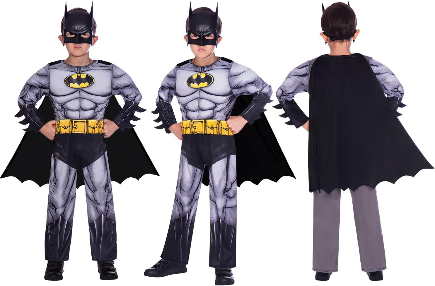 Classic Child Kids Warner Bros Batman Fancy Dress Costume image number 1