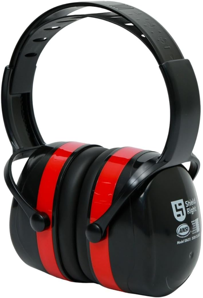 Shield Right Extreme Performance Ninja Safety Earmuffs 35Db Hearing Protection, Adjustable & Foldable, Memory Foam Ear Cushions, Industrial-Grade, Gardening, Construction, DIY image number 3