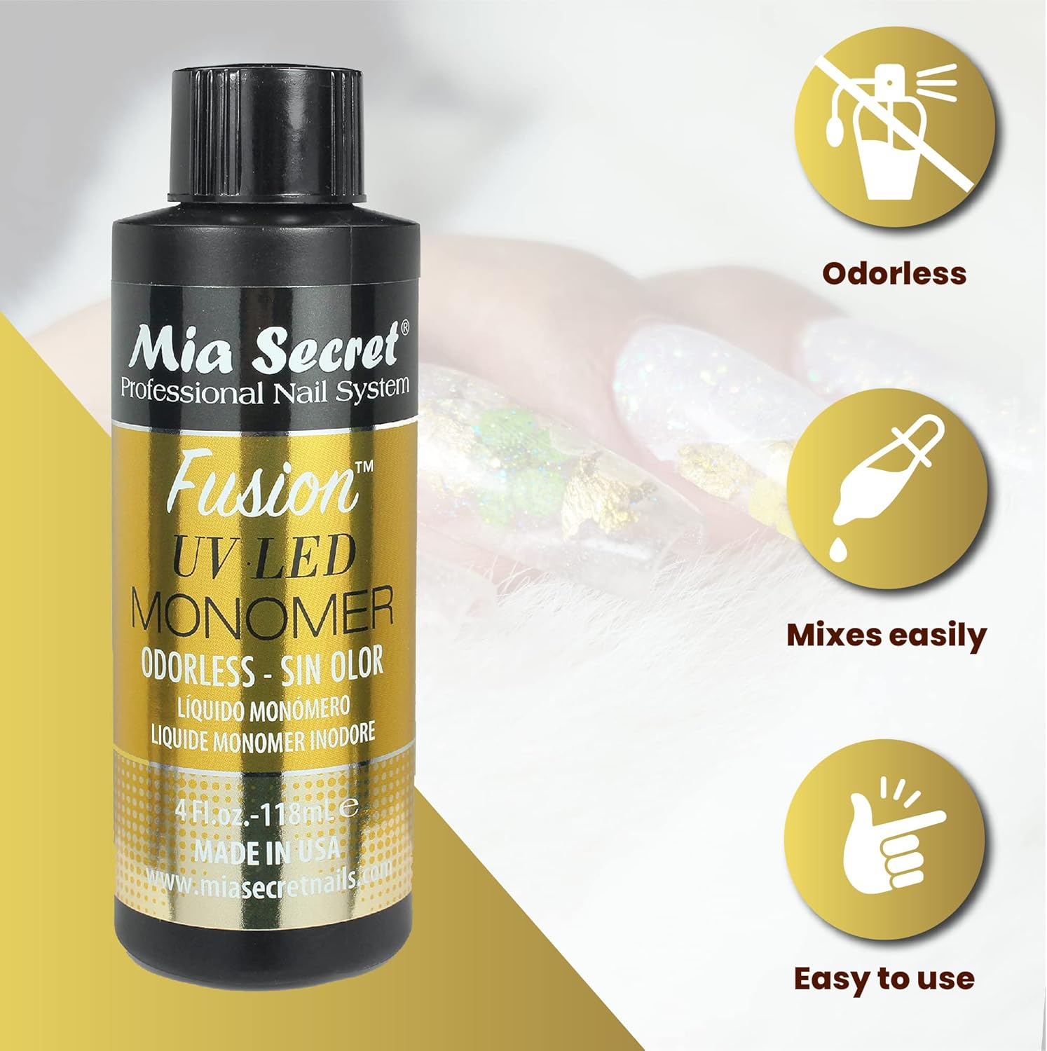 Mia Secret ODORLESS FUSION UV LED MONOMER 2Oz / 4Oz / 32Oz Pick Yours YOURSTORE4LESS (FUSION ODORLESS 4Oz) image number 6