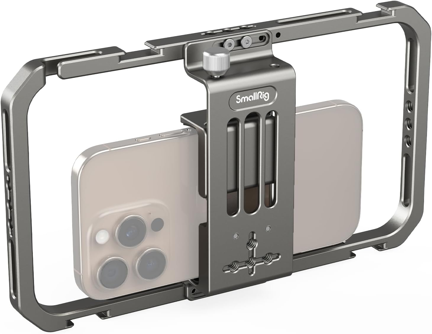 Smallrig Universal Smartphone Video Rig for Iphone for Samsung, Filmmaking Vlogging Rig Aluminium Alloy Phone Video Cage Grip with Cold Shoe Mount for Videomaker Videographer - 2791 image number 4