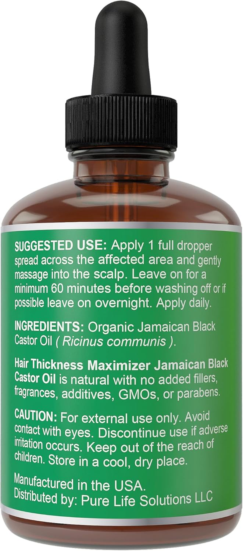 Hair Thickness Maximizer 100% Organic Cold-Pressed Jamaican Black Castor Oil, Unscented, Thickening Hair, Eyelashes, Eyebrows, for Men + Women image number 1