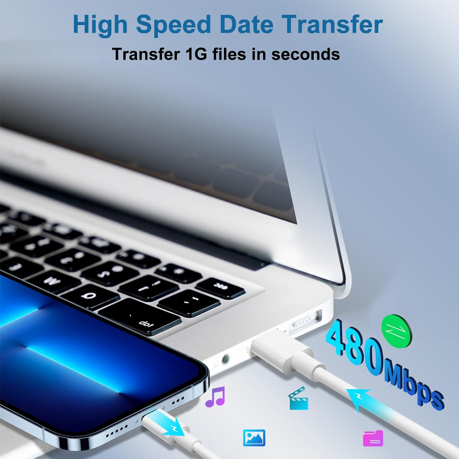 Moleoo USB C to USB C Cable 60W, 2Pack 2M Long Type C to Type C Cord, Fast Charging Cable Compatible with I Phone 17/16/ 15 Pro plus Pro Max/Pad/Air/Mini/Macbook Air Galaxy S25 S24 S23 and More image number 1