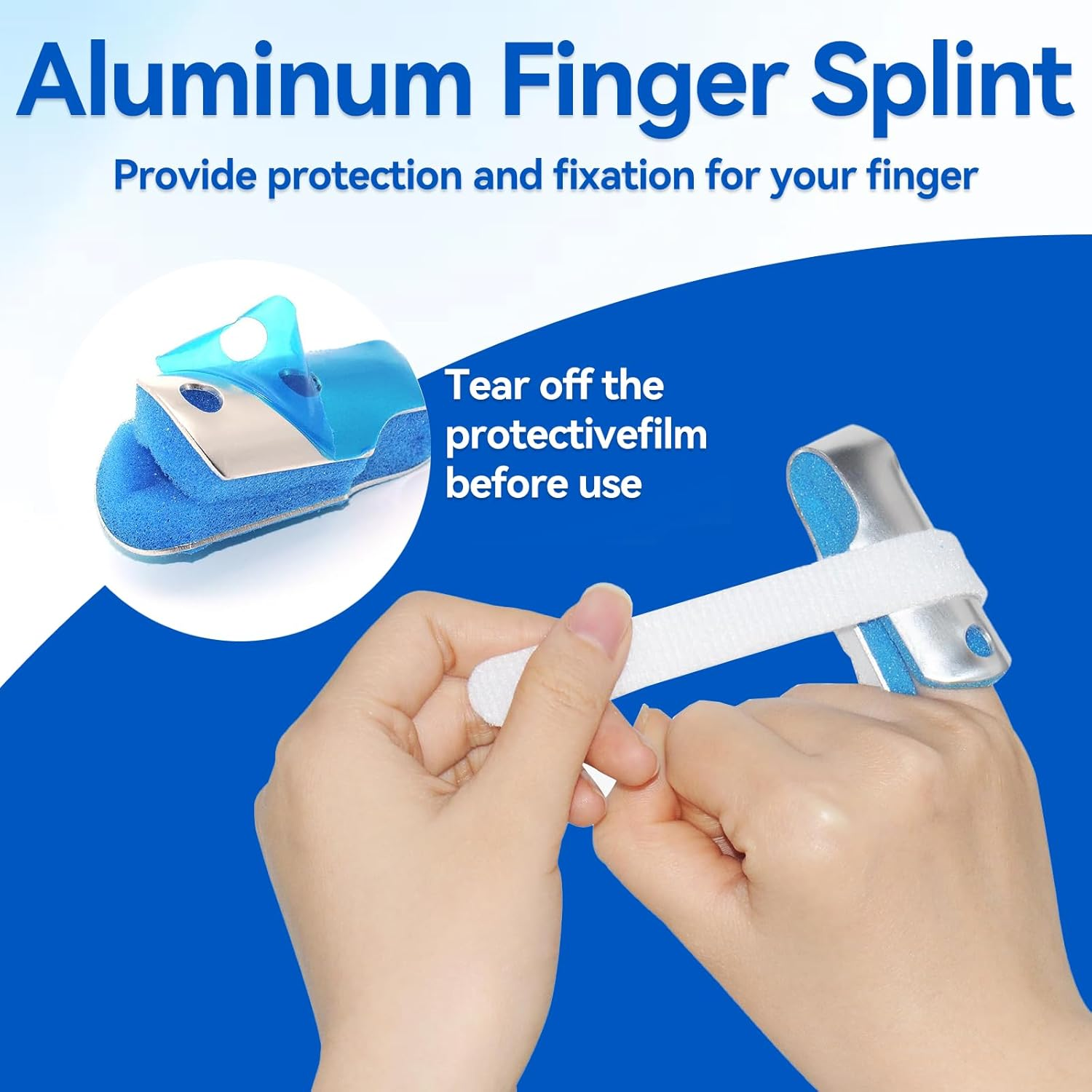Finger Splint, 3-Size Pack Finger Support Brace Finger Stabilizer for Broken Fingers Straightening Arthritis Knuckle Immobilization image number 4