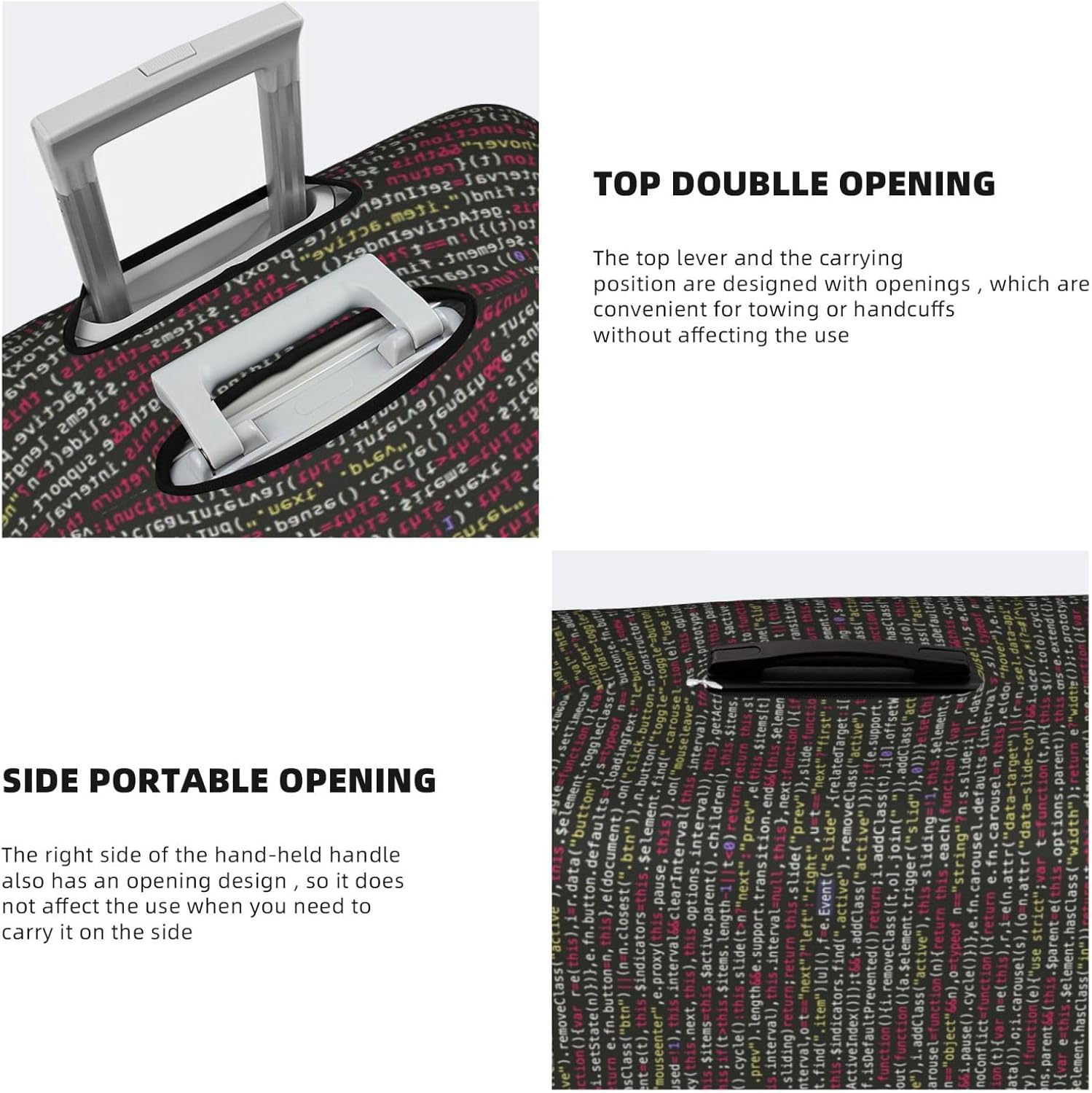 Obabo Programmer Programming Code Travel Luggage Cover,Washable Suitcase Cover Protector Anti-Scratch Suitcase Cover Fits 18-32 In, Programmer Programming Code, S image number 4